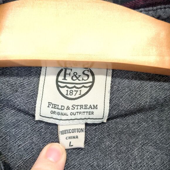 Field & Stream Button Up Shirt Men's Large Long Sleeve Multicolor Plaid Cotton - Picture 8 of 12